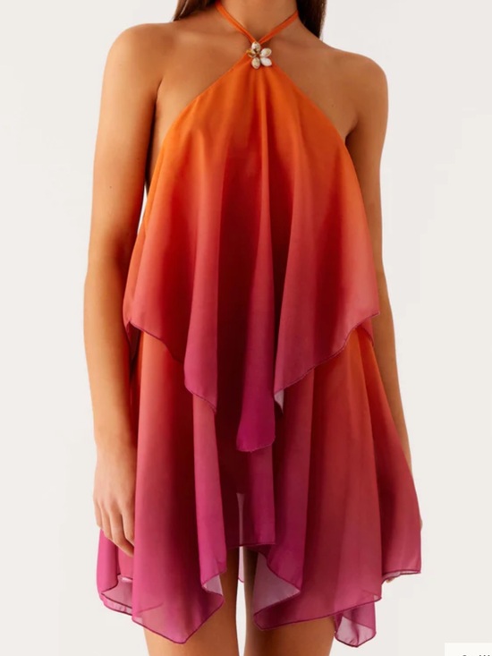 Peppermayo Dresses & Skirts - Peppermayo Orange gradient Halter Mini Dress